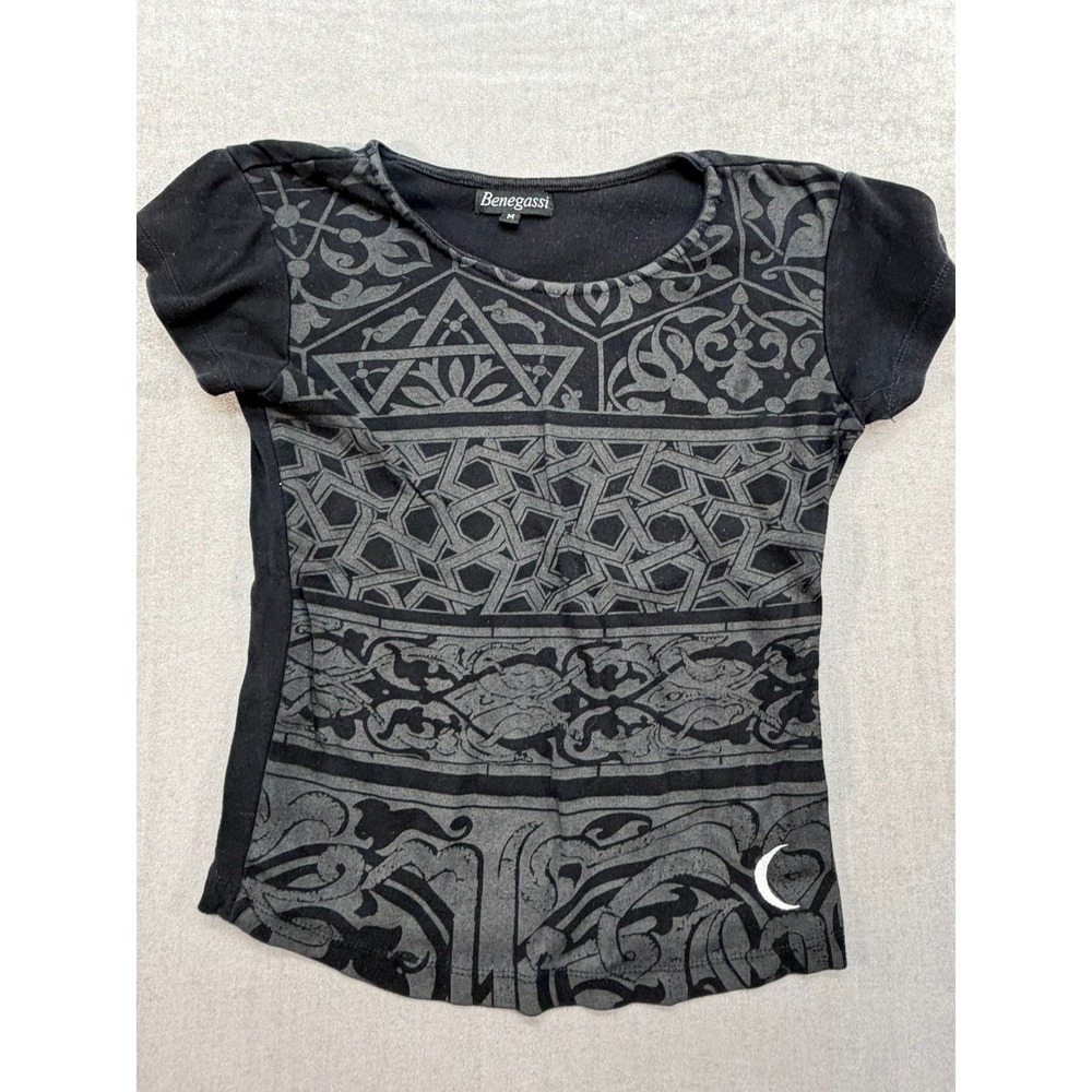 Vintage Benegassi Women T-Shirt Black Size Medium